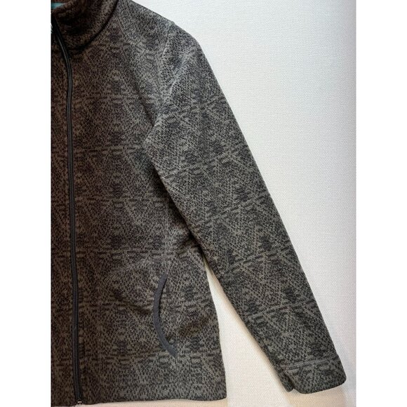Woolrich Womens Fleece Jacket Size M Slate Gray Geo Full Zip Mock Neck Outdoors - Picture 6 of 11